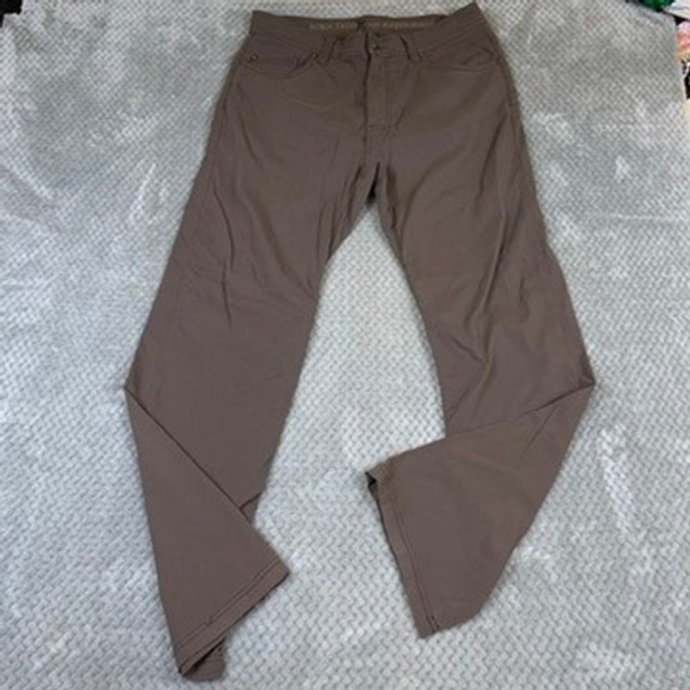 Prana Brion Slim Fit Pants Mens 36x32 Mud Brown Stretch Zion Hiking M4BN32312